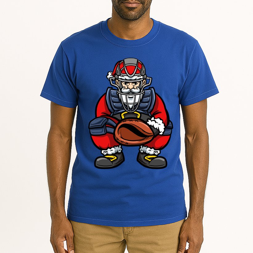 Xmas Catcher Santa Claus Christmas Baseball Gift Tall T-Shirt