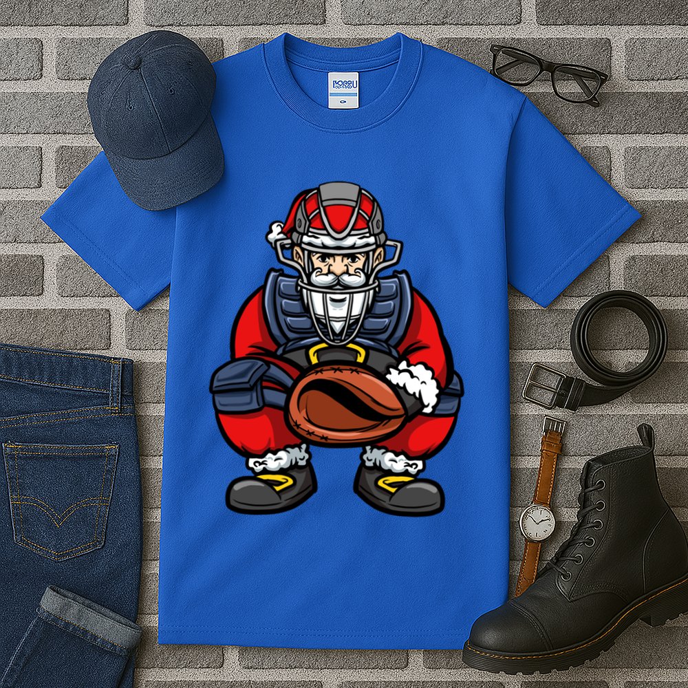 Xmas Catcher Santa Claus Christmas Baseball Gift Tall T-Shirt