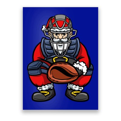 Xmas Catcher Santa Claus Christmas Baseball Gift Poster