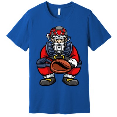 Xmas Catcher Santa Claus Christmas Baseball Gift Premium T-Shirt