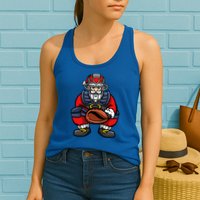 Xmas Catcher Santa Claus Christmas Baseball Gift Womens Tank Top