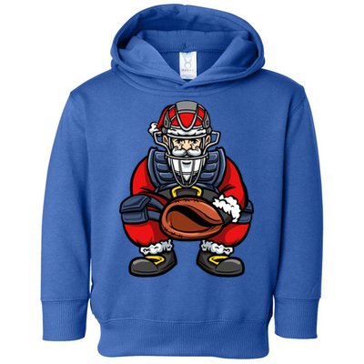 Xmas Catcher Santa Claus Christmas Baseball Gift Toddler Hoodie