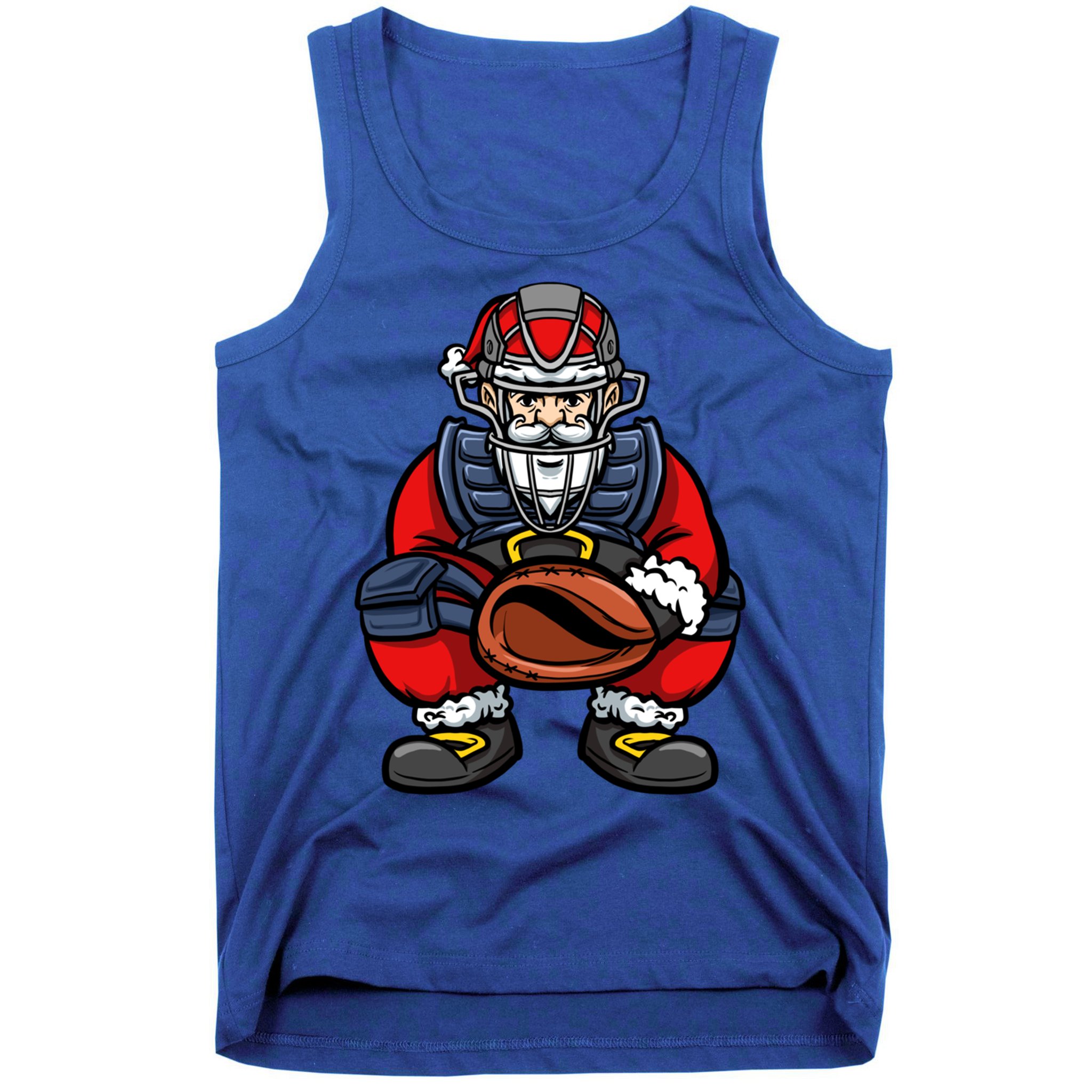 Xmas Catcher Santa Claus Christmas Baseball Gift Tank Top
