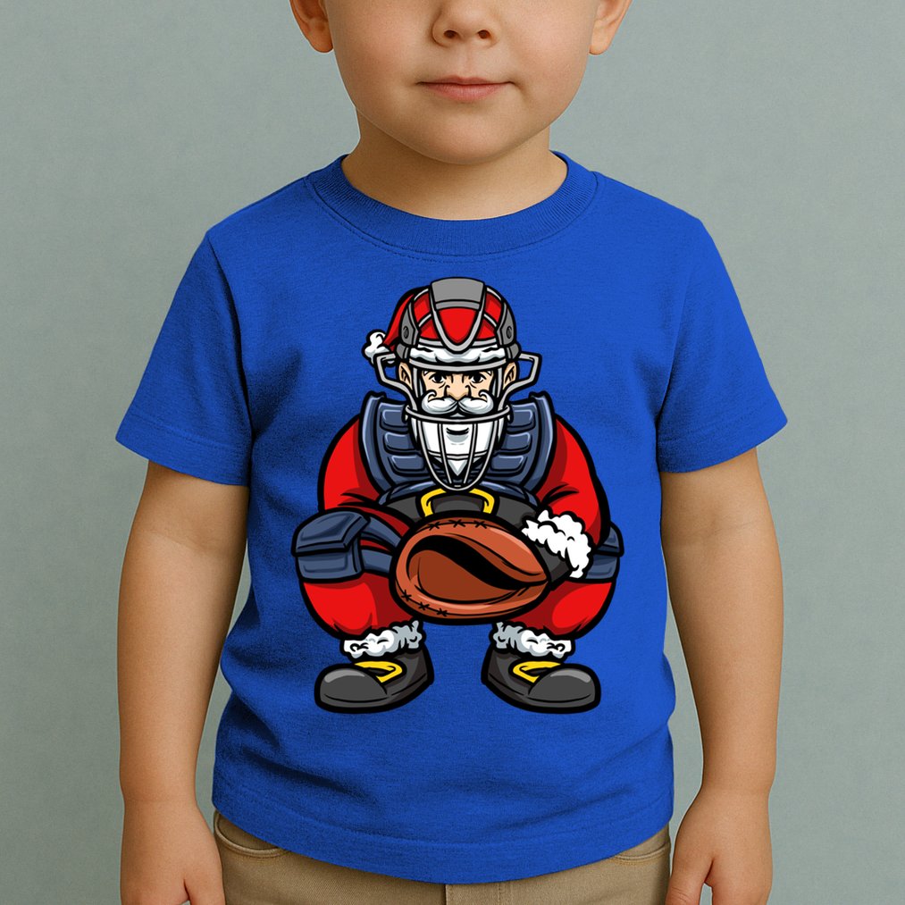 Xmas Catcher Santa Claus Christmas Baseball Gift Toddler T-Shirt
