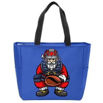 Xmas Catcher Santa Claus Christmas Baseball Gift Zip Tote Bag
