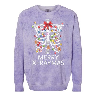 Xray Christmas Skeleton Medical Gingerbread Rib Cage Colorblast Crewneck Sweatshirt