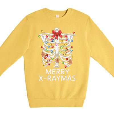 Xray Christmas Skeleton Medical Gingerbread Rib Cage Premium Crewneck Sweatshirt