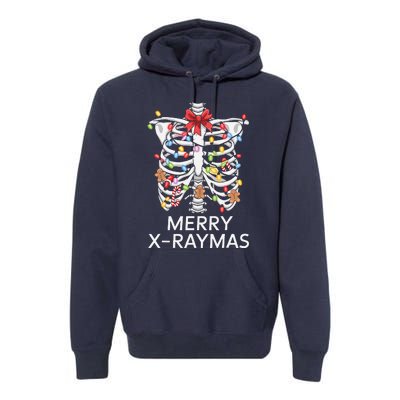 Xray Christmas Skeleton Medical Gingerbread Rib Cage Premium Hoodie