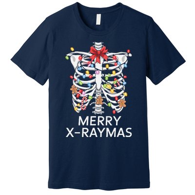 Xray Christmas Skeleton Medical Gingerbread Rib Cage Premium T-Shirt