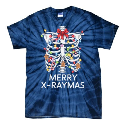 Xray Christmas Skeleton Medical Gingerbread Rib Cage Tie-Dye T-Shirt