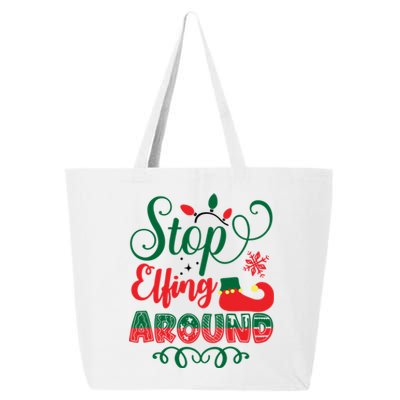 Xmas Christmas Stop Elfing Around Elf Gift 25L Jumbo Tote