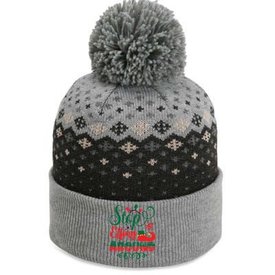 Xmas Christmas Stop Elfing Around Elf Meaningful Gift The Baniff Cuffed Pom Beanie