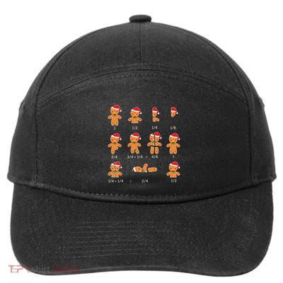 Xmas Cookies Santa Hat Fractions Math Teacher Christmas 7-Panel Snapback Hat