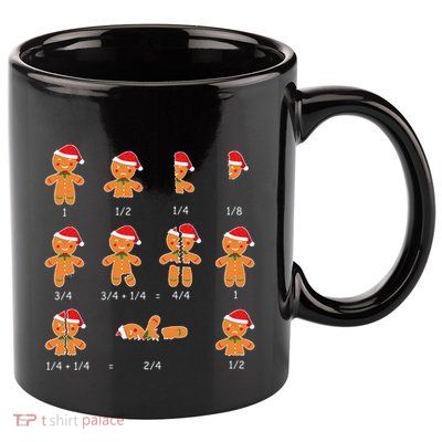 Xmas Cookies Santa Hat Fractions Math Teacher Christmas 11oz C Handle Ceramic Mug