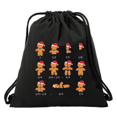 Xmas Cookies Santa Hat Fractions Math Teacher Christmas Drawstring Bag