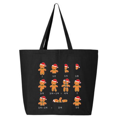 Xmas Cookies Santa Hat Fractions Math Teacher Christmas 25L Jumbo Tote