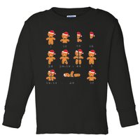 Xmas Cookies Santa Hat Fractions Math Teacher Christmas Toddler Long Sleeve Shirt