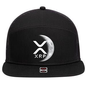 XRP Cryptocurrency To The Moon 7 Panel Mesh Trucker Snapback Hat