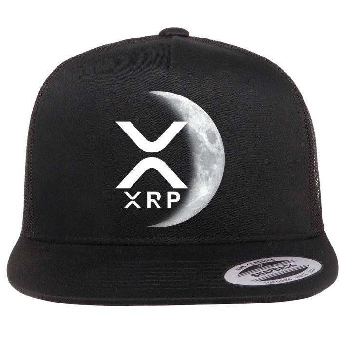 XRP Cryptocurrency To The Moon Flat Bill Trucker Hat
