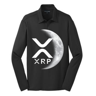 XRP Cryptocurrency To The Moon Silk Touch Performance Long Sleeve Polo