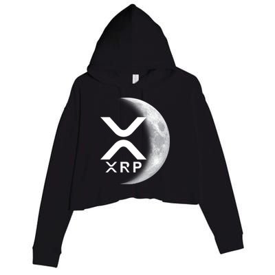 XRP Cryptocurrency To The Moon Crop Fleece Hoodie