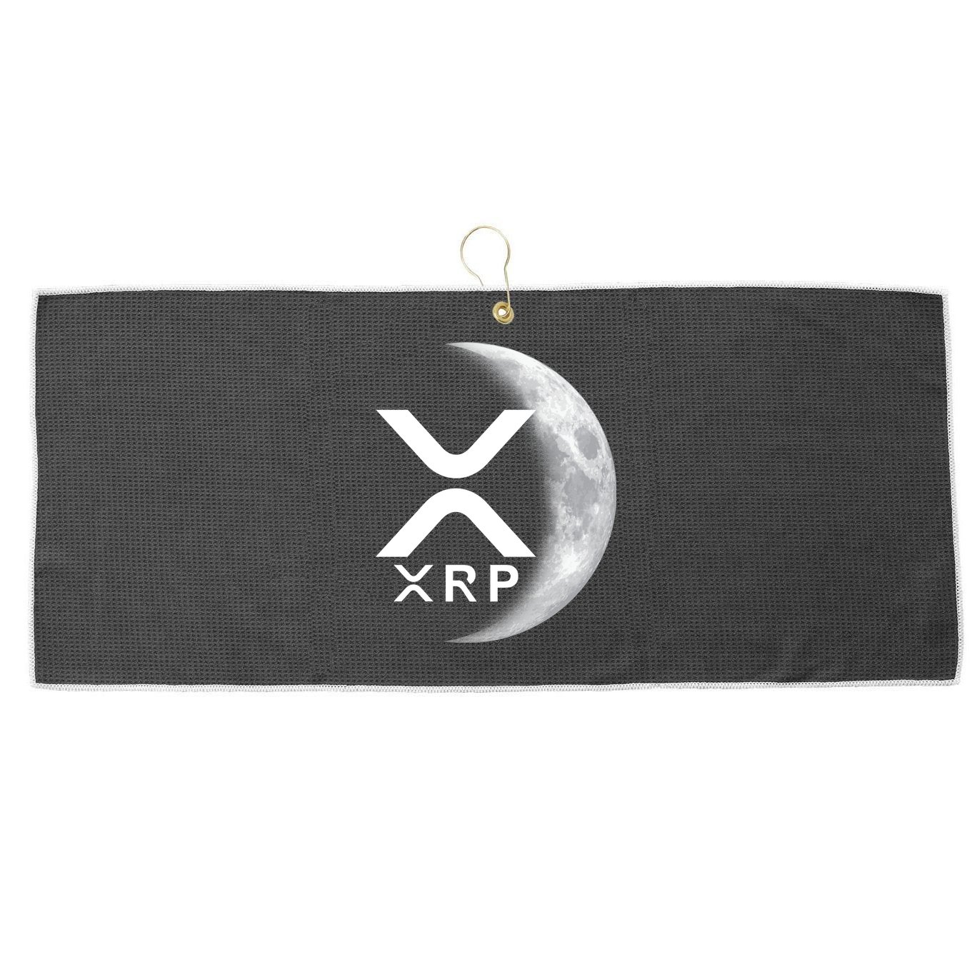 XRP Cryptocurrency To The Moon Large Microfiber Waffle Golf Towel