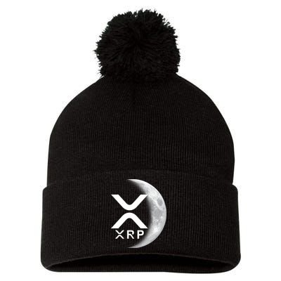 XRP Cryptocurrency To The Moon Pom Pom 12in Knit Beanie