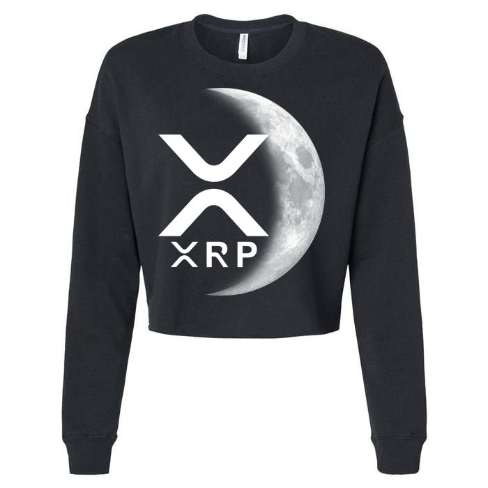 XRP Cryptocurrency To The Moon Cropped Pullover Crew