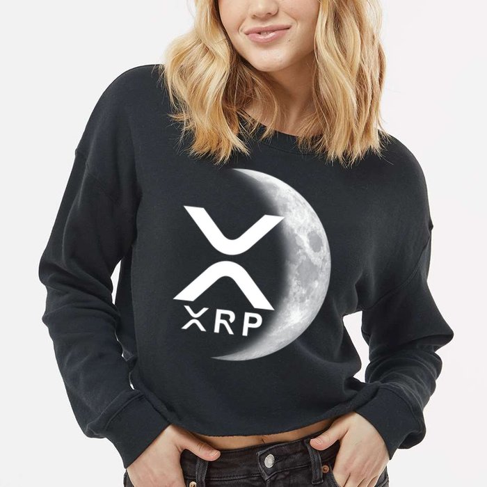 XRP Cryptocurrency To The Moon Cropped Pullover Crew