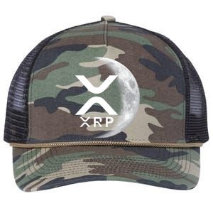 XRP Cryptocurrency To The Moon Retro Rope Trucker Hat Cap