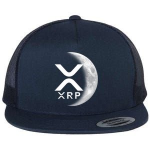 XRP Cryptocurrency To The Moon Flat Bill Trucker Hat