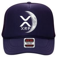 XRP Cryptocurrency To The Moon High Crown Mesh Back Trucker Hat