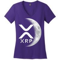 XRP Cryptocurrency To The Moon Women's V-Neck T-Shirt