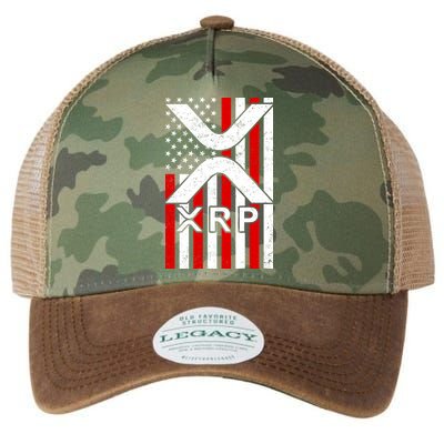 XRP Cryptocurrency USA American Flag Legacy Tie Dye Trucker Hat