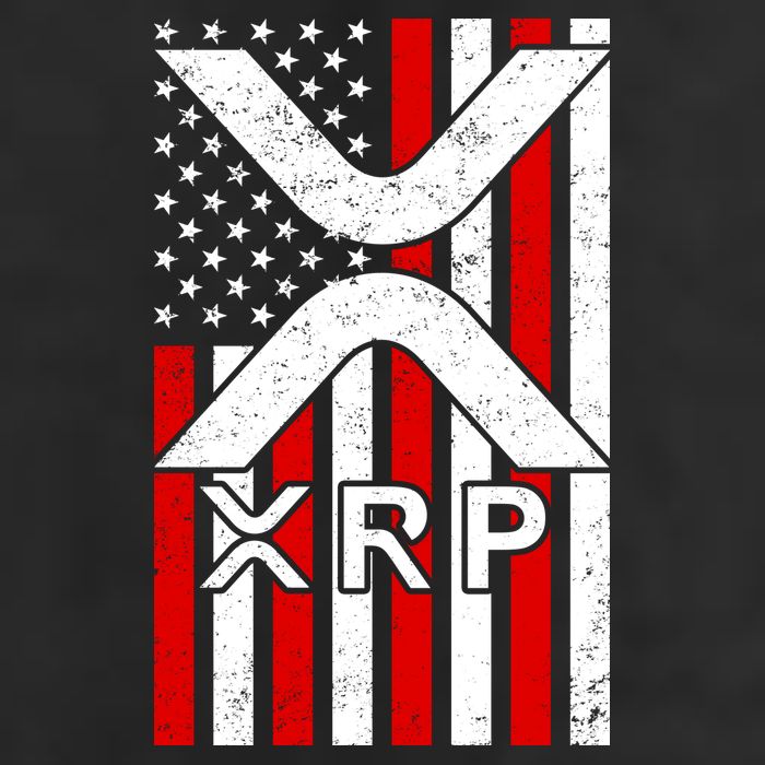 XRP Cryptocurrency USA American Flag Garment-Dyed Heavyweight T-Shirt