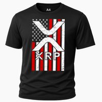 XRP Cryptocurrency USA American Flag Cooling Performance Crew T-Shirt