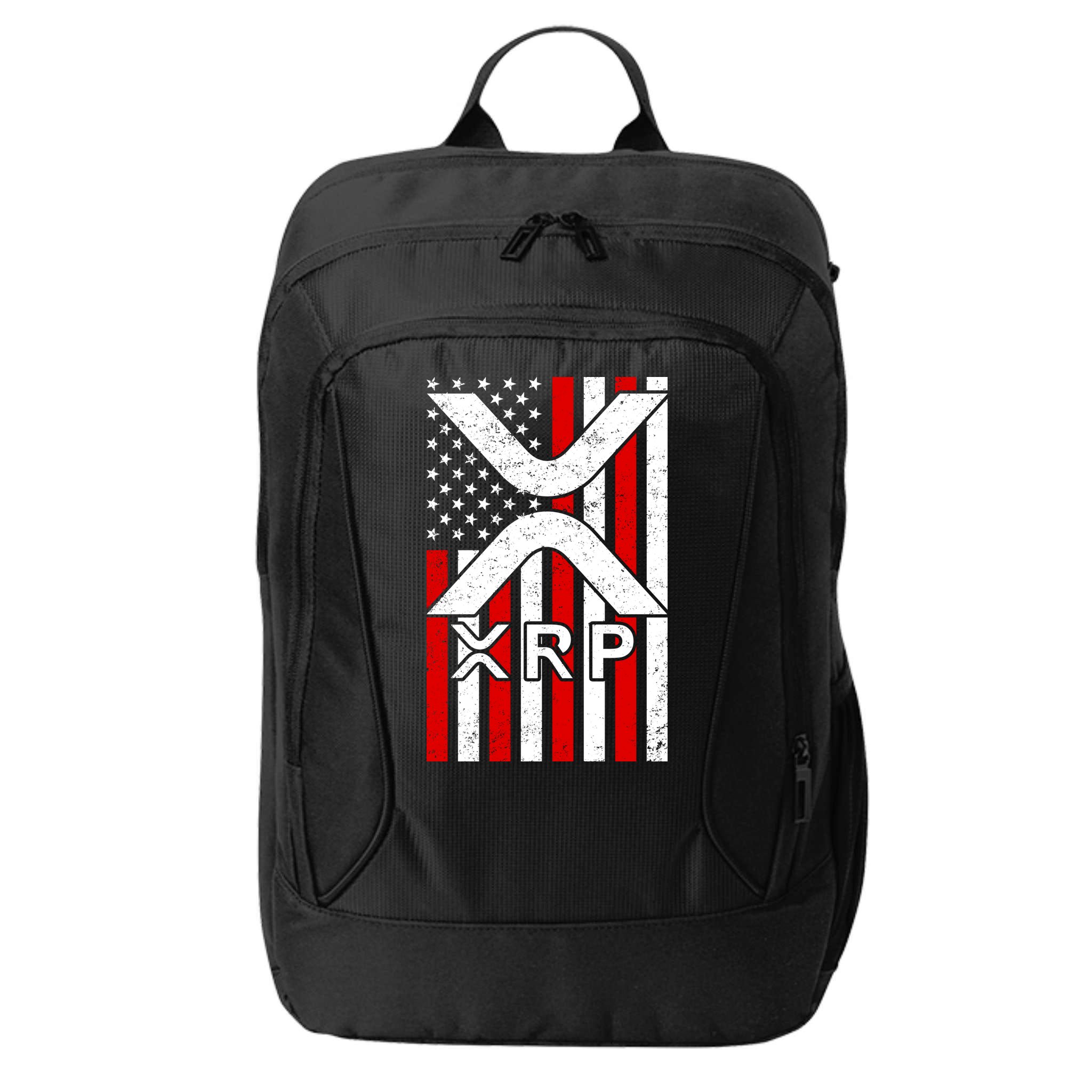 XRP Cryptocurrency USA American Flag City Backpack