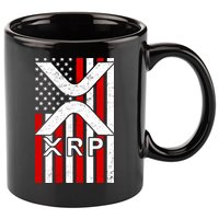 XRP Cryptocurrency USA American Flag 11oz C Handle Ceramic Mug