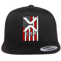 XRP Cryptocurrency USA American Flag Flatbill Hat