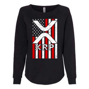 XRP Cryptocurrency USA American Flag Womens California Wash Sweatshirt