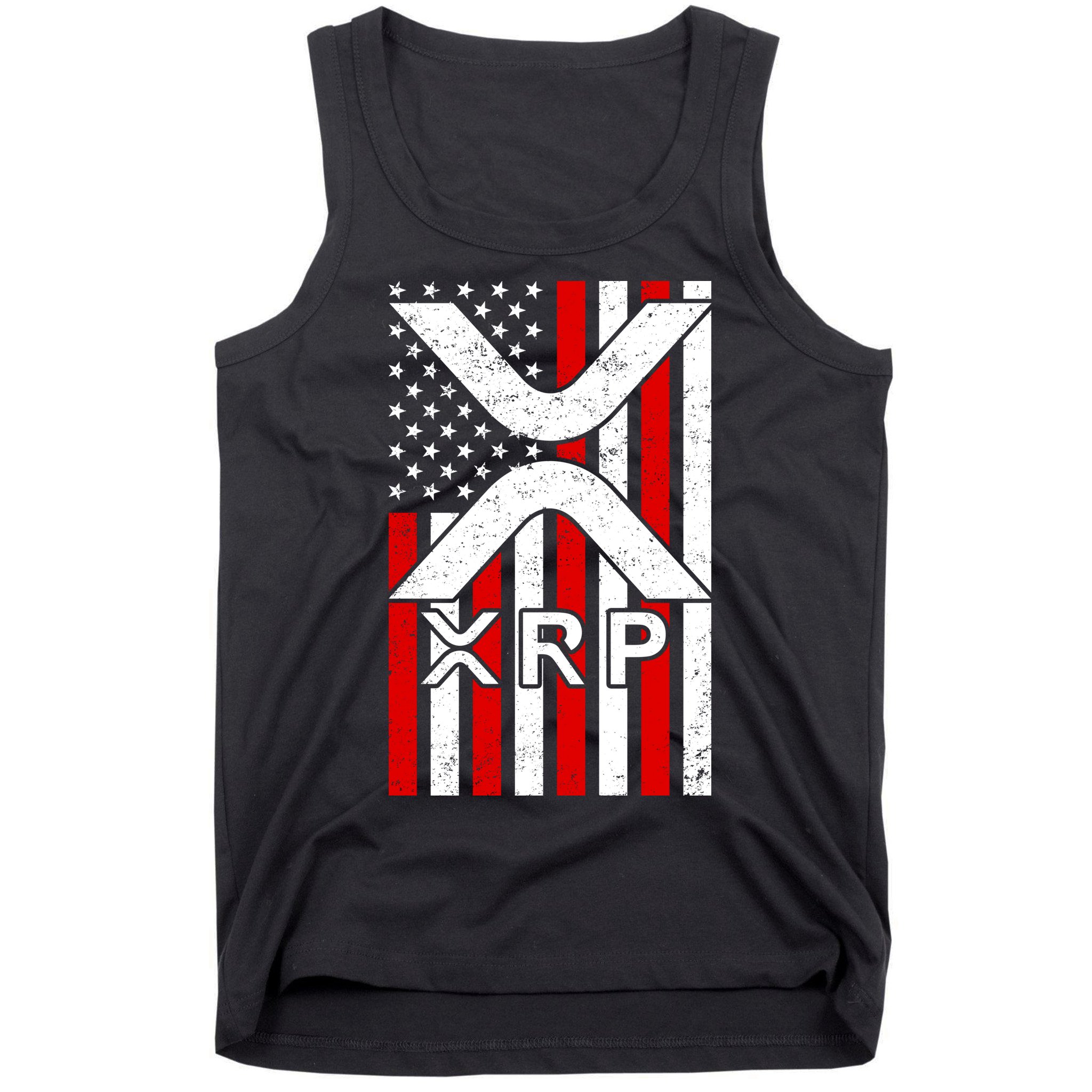 XRP Cryptocurrency USA American Flag Tank Top