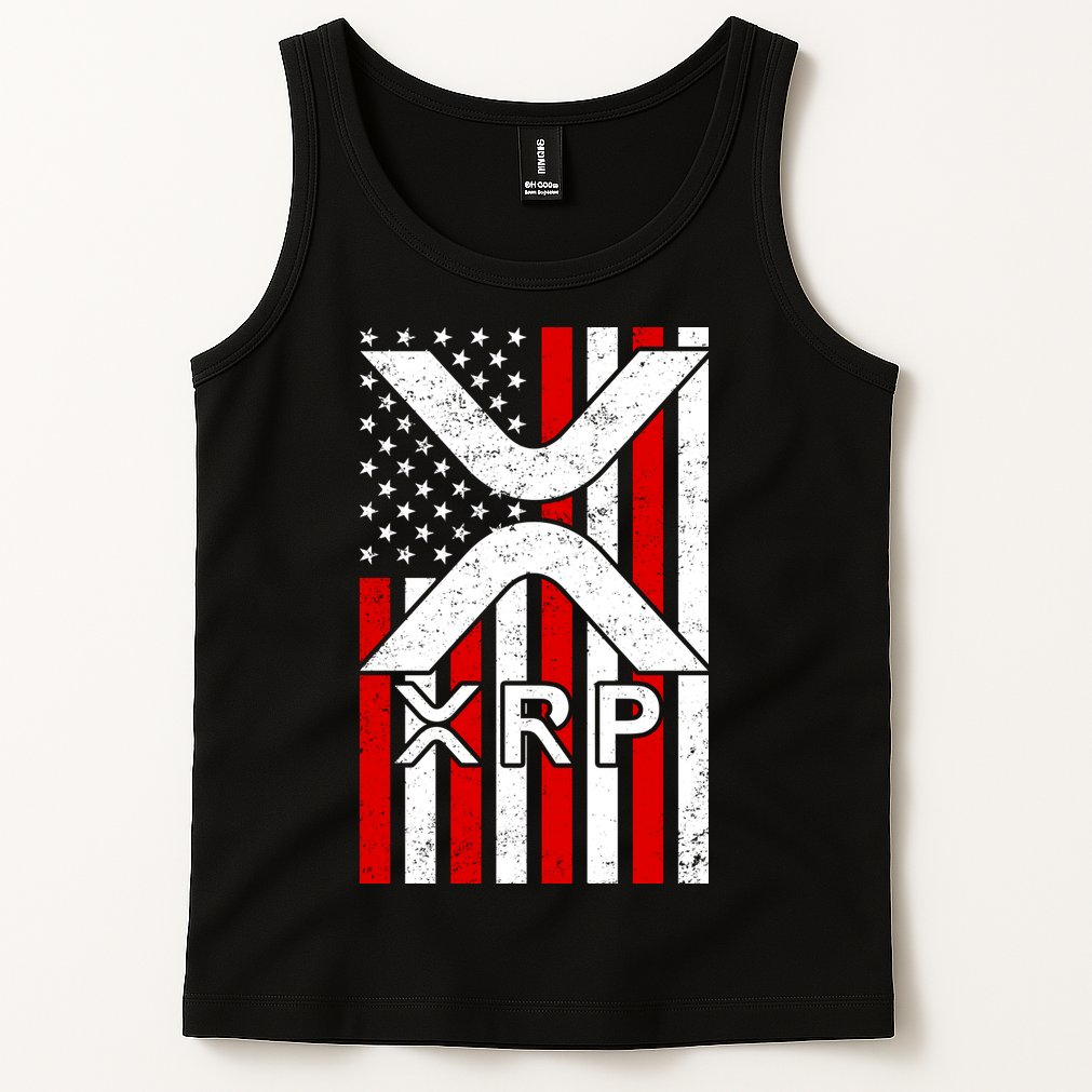 XRP Cryptocurrency USA American Flag Tank Top