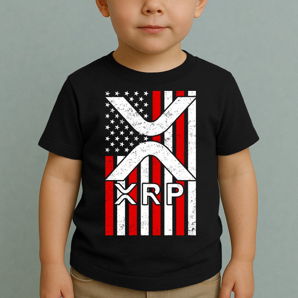 XRP Cryptocurrency USA American Flag Toddler T-Shirt
