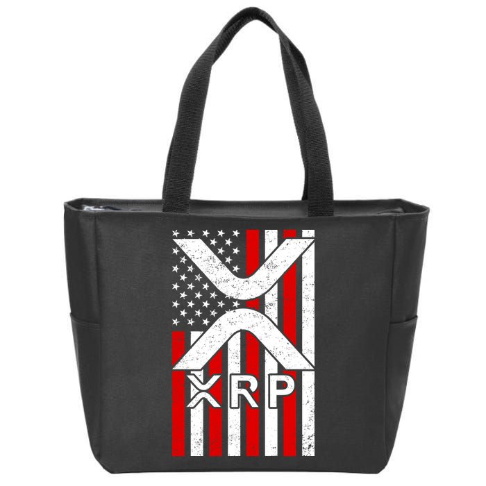 XRP Cryptocurrency USA American Flag Zip Tote Bag