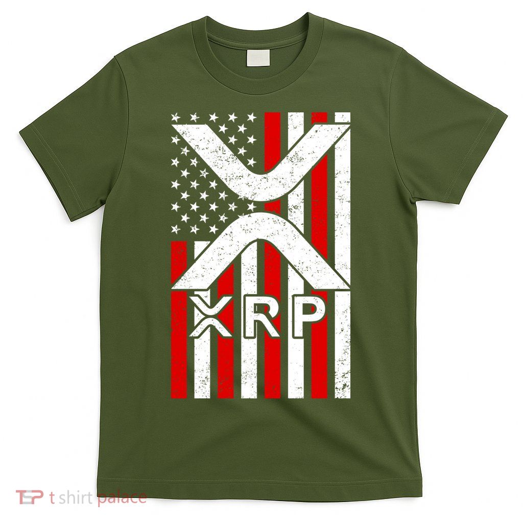 XRP Cryptocurrency USA American Flag T-Shirt