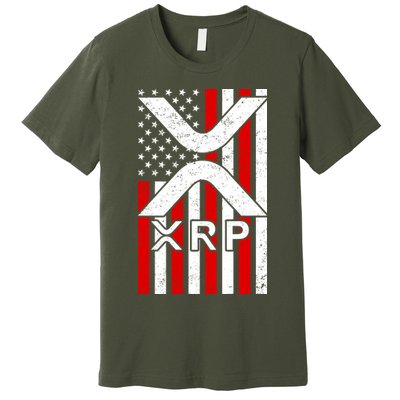 XRP Cryptocurrency USA American Flag Premium T-Shirt