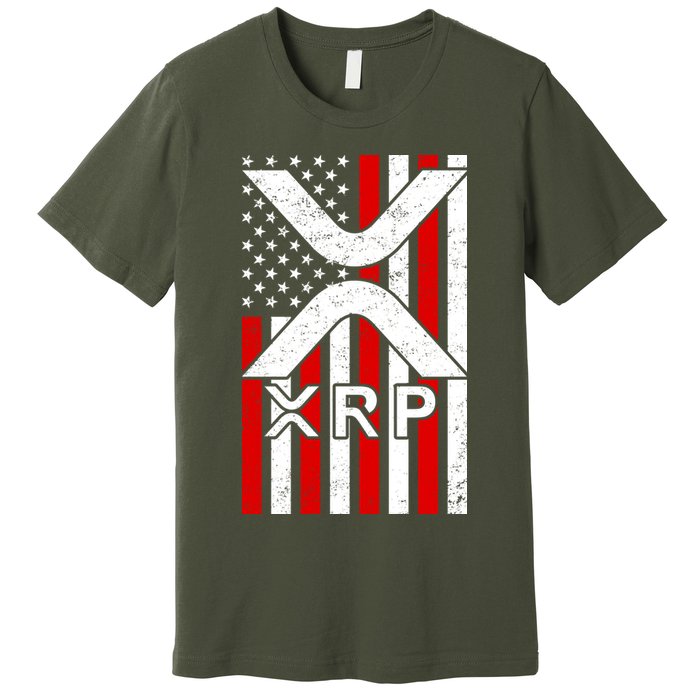 XRP Cryptocurrency USA American Flag Premium T-Shirt