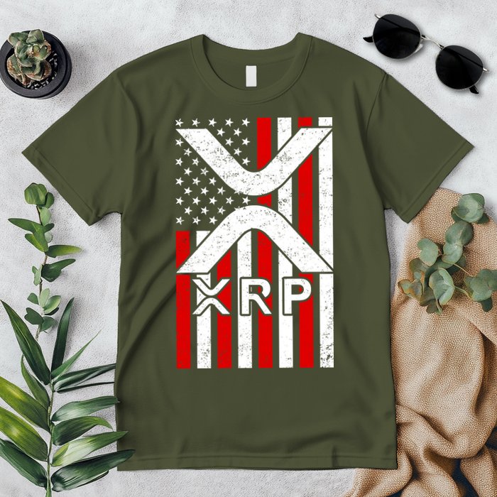 XRP Cryptocurrency USA American Flag Premium T-Shirt