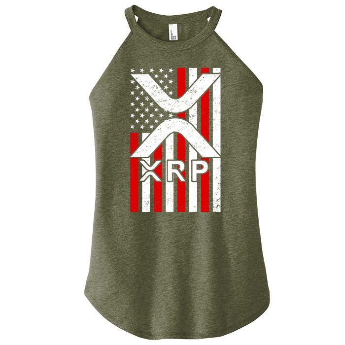 XRP Cryptocurrency USA American Flag Women's Perfect Tri Rocker Tank