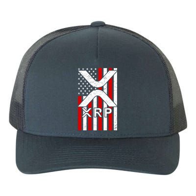 XRP Cryptocurrency USA American Flag Yupoong Adult 5-Panel Trucker Hat